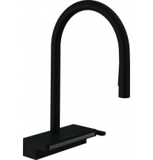 Смеситель Hansgrohe Aquno Select M81 73831670 для кухонной мойки, матовый черный, однорычажный, высота излива 16.5 см