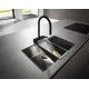 Смеситель Hansgrohe Aquno Select M81 73831670 для кухонной мойки, матовый черный, однорычажный, высота излива 16.5 см