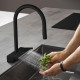 Смеситель Hansgrohe Aquno Select M81 73831670 для кухонной мойки, матовый черный, однорычажный, высота излива 16.5 см