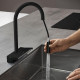 Смеситель Hansgrohe Aquno Select M81 73831670 для кухонной мойки, матовый черный, однорычажный, высота излива 16.5 см