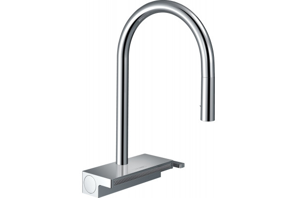 Смеситель Hansgrohe Aquno Select M81 73831000 для кухонной мойки, хром, однорычажный, высота излива 16.5 см