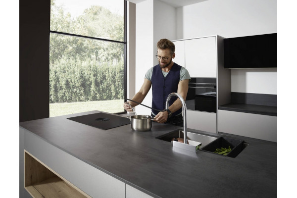 Смеситель Hansgrohe Aquno Select M81 73831000 для кухонной мойки, хром, однорычажный, высота излива 16.5 см