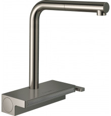 Смеситель Hansgrohe Aquno Select M81 73830800 для кухонной мойки, сталь, однорычажный, высота излива 25 см