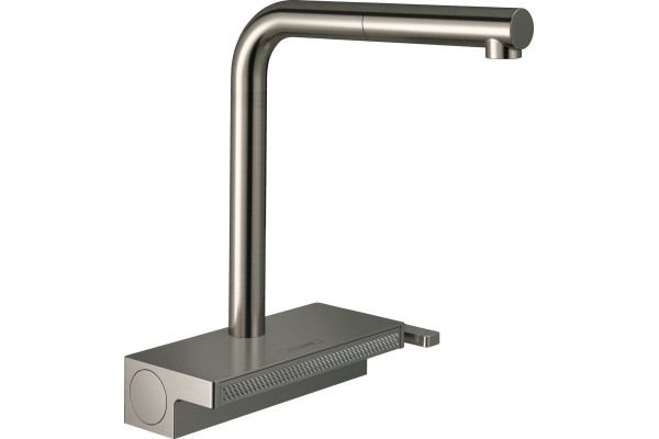 Смеситель Hansgrohe Aquno Select M81 73830800 для кухонной мойки, сталь, однорычажный, высота излива 25 см
