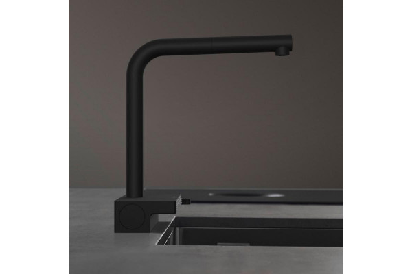 Смеситель Hansgrohe Aquno Select M81 73830670 для кухонной мойки, матовый черный, однорычажный, высота излива 25 см