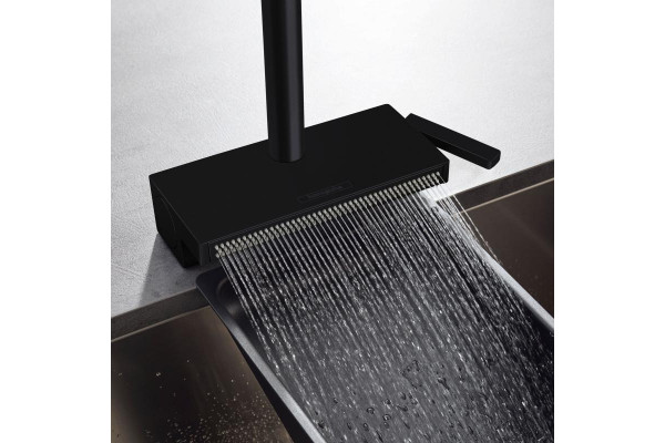 Смеситель Hansgrohe Aquno Select M81 73830670 для кухонной мойки, матовый черный, однорычажный, высота излива 25 см