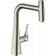 Смеситель Hansgrohe Metris Select M71 73822800 для кухонной мойки, сталь, однорычажный, высота излива 23.8 см