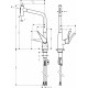Смеситель Hansgrohe Metris Select M71 73820800 для кухонной мойки, сталь, однорычажный, высота излива 33.3 см
