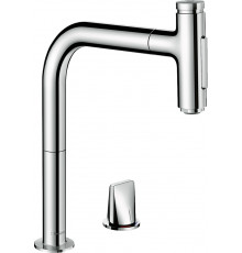Смеситель Hansgrohe Metris Select M71 73819000 для кухонной мойки, хром, однорычажный, высота излива 20.8 см