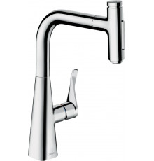 Смеситель Hansgrohe Metris Select M71 73817000 для кухонной мойки, хром, однорычажный, высота излива 23.8 см