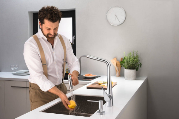 Смеситель Hansgrohe Metris Select M71 73816000 для кухонной мойки, хром, однорычажный, высота излива 33.3 см