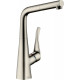 Смеситель Hansgrohe Metris M71 73812800 для кухонной мойки, сталь, однорычажный, высота излива 31.5 см
