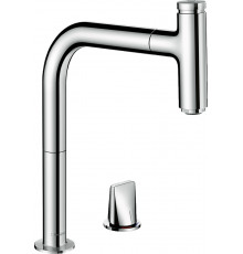 Смеситель Hansgrohe Metris Select M71 73804000 для кухонной мойки, хром, однорычажный, высота излива 20.8 см