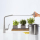 Смеситель Hansgrohe Metris Select M71 73803800 для кухонной мойки, сталь, однорычажный, высота излива 33.3 см