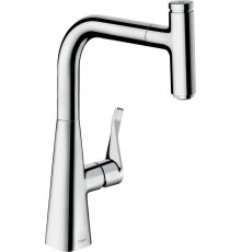 Смеситель Hansgrohe Metris Select M71 73802000 для кухонной мойки, хром, однорычажный, высота излива 23.8 см