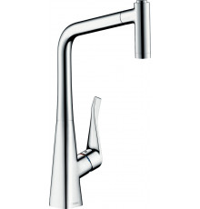 Смеситель Hansgrohe Metris M71 73801000 для кухонной мойки, хром, однорычажный, высота излива 32 см