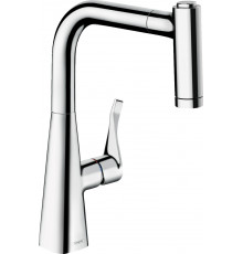 Смеситель Hansgrohe Metris M71 73800000 для кухонной мойки, хром, однорычажный, высота излива 22 см