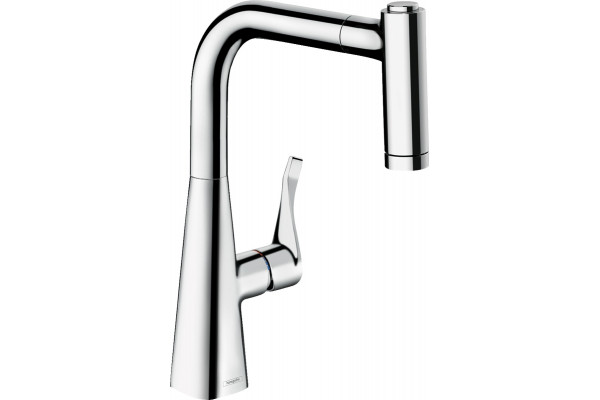 Смеситель Hansgrohe Metris M71 73800000 для кухонной мойки, хром, однорычажный, высота излива 22 см