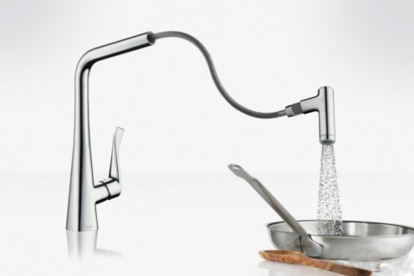 Смеситель Hansgrohe Metris M71 73800000 для кухонной мойки, хром, однорычажный, высота излива 22 см