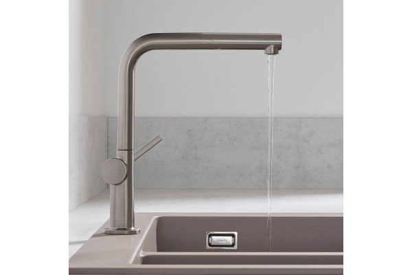 Смеситель Hansgrohe Talis M54 72840800 для кухонной мойки, сталь, однорычажный, высота излива 26.5 см