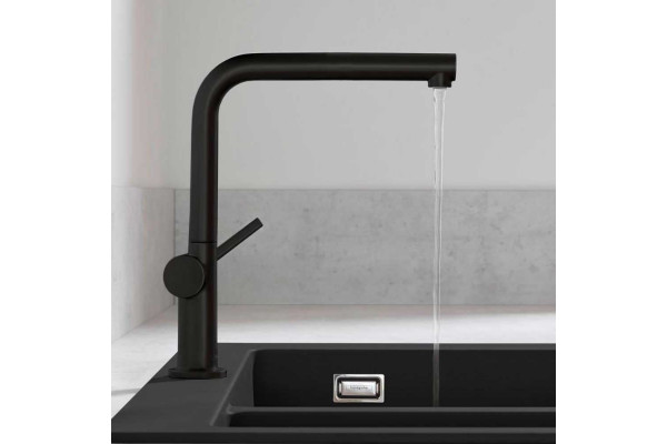 Смеситель Hansgrohe Talis M54 72840670 для кухонной мойки, матовый черный, однорычажный, высота излива 26.5 см