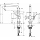 Смеситель Hansgrohe Talis M54 72827800 для кухонной мойки, сталь, однорычажный, высота излива 26.5 см