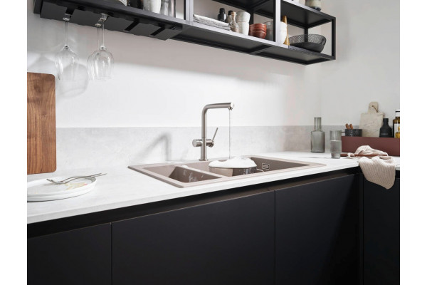 Смеситель Hansgrohe Talis M54 72827800 для кухонной мойки, сталь, однорычажный, высота излива 26.5 см