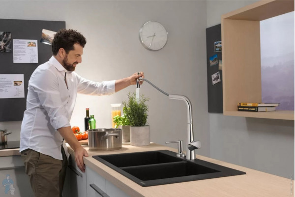 Смеситель Hansgrohe Talis Select M51 72824000 для кухонной мойки, хром, однорычажный, высота излива 22.3 см