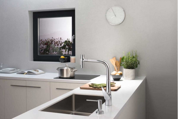 Смеситель Hansgrohe Talis Select M51 72824000 для кухонной мойки, хром, однорычажный, высота излива 22.3 см
