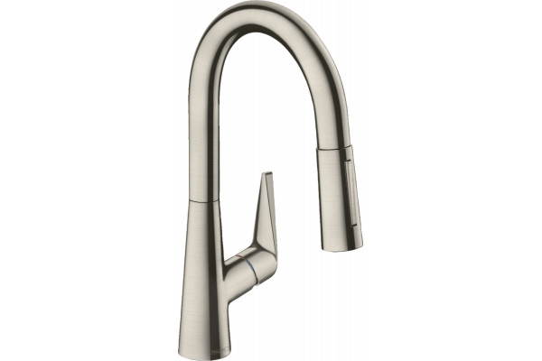 Смеситель Hansgrohe Talis M51 72815800 для кухонной мойки, сталь, однорычажный, высота излива 15.2 см