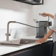 Смеситель Hansgrohe Talis M54 72809800 для кухонной мойки, сталь, однорычажный, высота излива 26.5 см