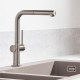 Смеситель Hansgrohe Talis M54 72809800 для кухонной мойки, сталь, однорычажный, высота излива 26.5 см