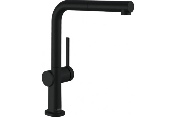 Смеситель Hansgrohe Talis M54 72809670 для кухонной мойки, матовый черный, однорычажный, высота излива 26.5 см
