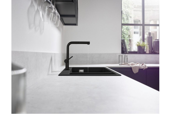 Смеситель Hansgrohe Talis M54 72809670 для кухонной мойки, матовый черный, однорычажный, высота излива 26.5 см