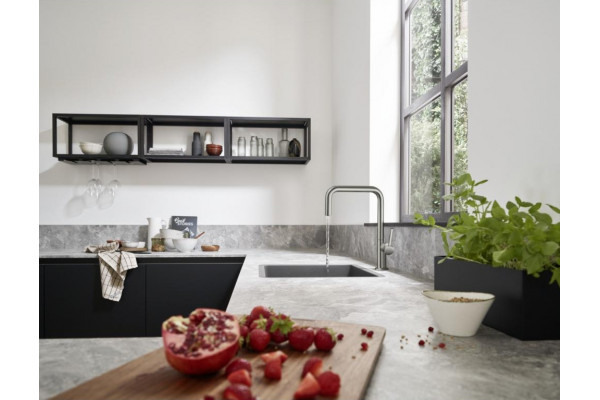 Смеситель Hansgrohe Talis M54 72806800 для кухонной мойки, сталь, однорычажный, высота излива 22 см