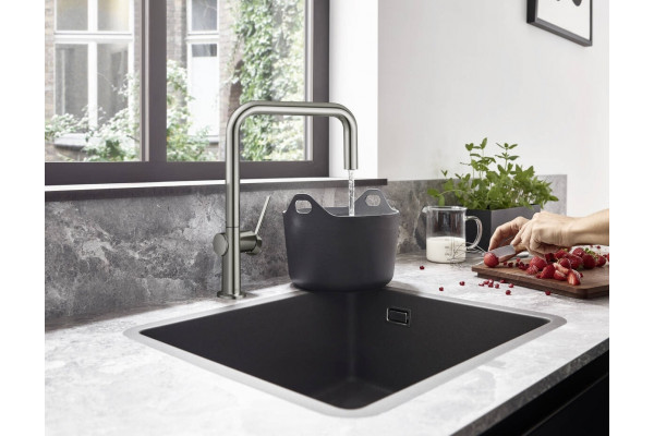 Смеситель Hansgrohe Talis M54 72806800 для кухонной мойки, сталь, однорычажный, высота излива 22 см