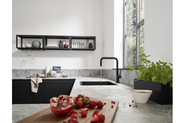 Смеситель Hansgrohe Talis M54 72806670 для кухонной мойки, матовый черный, однорычажный, высота излива 22 см