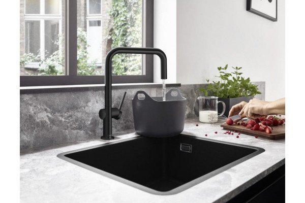 Смеситель Hansgrohe Talis M54 72806670 для кухонной мойки, матовый черный, однорычажный, высота излива 22 см