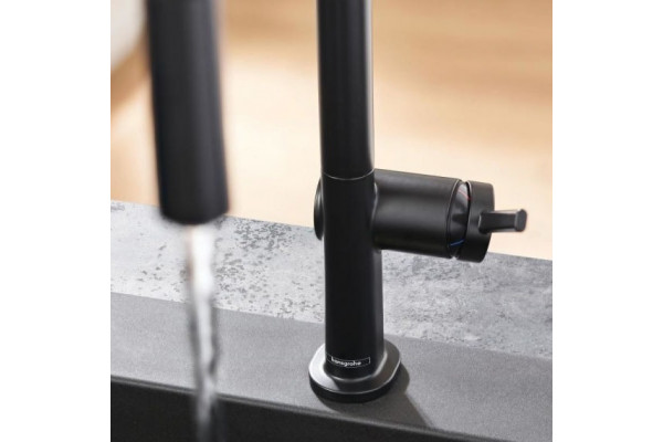 Смеситель Hansgrohe Talis M54 72806670 для кухонной мойки, матовый черный, однорычажный, высота излива 22 см