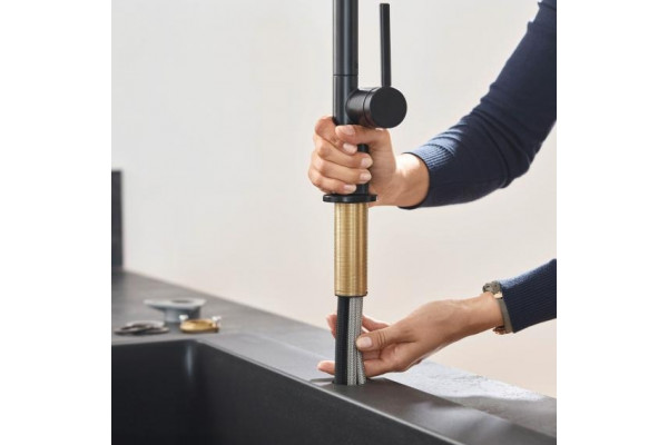 Смеситель Hansgrohe Talis M54 72806670 для кухонной мойки, матовый черный, однорычажный, высота излива 22 см