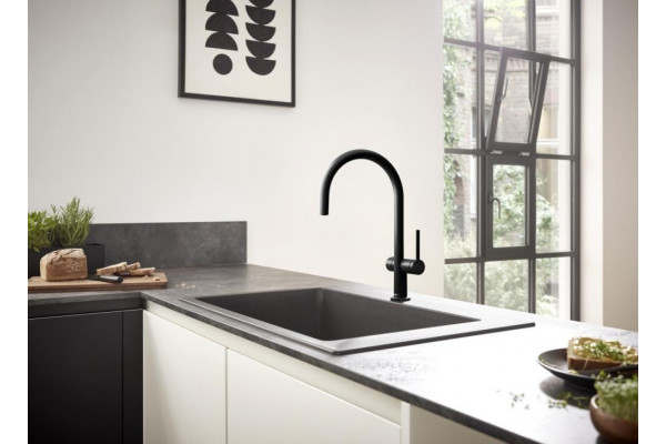 Смеситель Hansgrohe Talis M54 72805670 для кухонной мойки, матовый черный, однорычажный, высота излива 22.3 см
