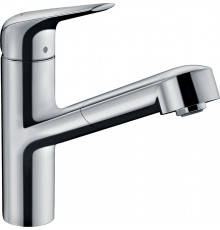 Смеситель Hansgrohe Focus M42 71829000 для кухонной мойки, хром, однорычажный, высота излива 15 см
