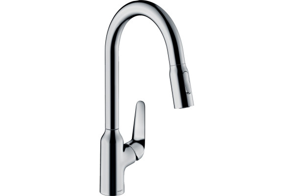 Смеситель Hansgrohe Focus M42 71820000 для кухонной мойки, хром, однорычажный, высота излива 21.9 см