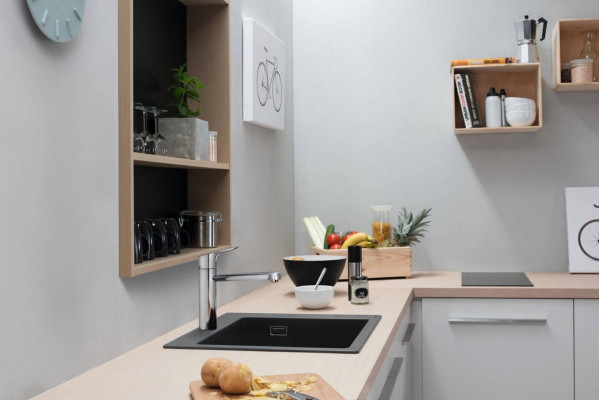 Смеситель Hansgrohe Focus M43 71816000 для кухонной мойки, хром, однорычажный, высота излива 12.2 см