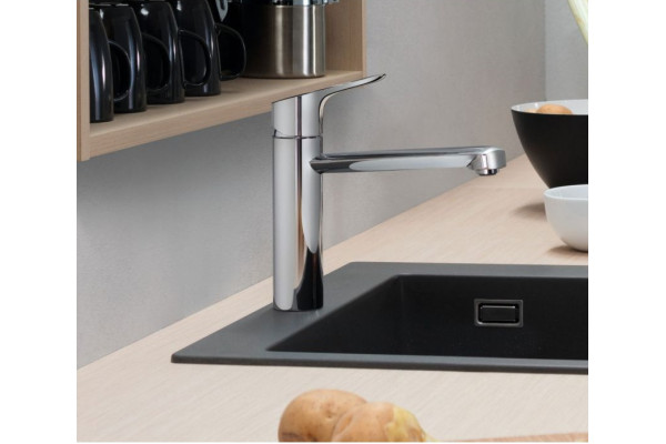 Смеситель Hansgrohe Focus M43 71816000 для кухонной мойки, хром, однорычажный, высота излива 12.2 см
