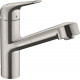Смеситель Hansgrohe Focus M42 71814800 для кухонной мойки, сталь, однорычажный, высота излива 15 см