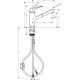 Смеситель Hansgrohe Focus M42 71814800 для кухонной мойки, сталь, однорычажный, высота излива 15 см