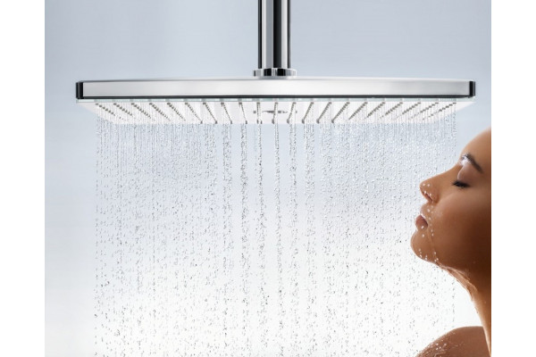 Верхний душ Hansgrohe Rainmaker Select 460 24002400 белый - хром штанга 16.4 см, размер 46.6 см