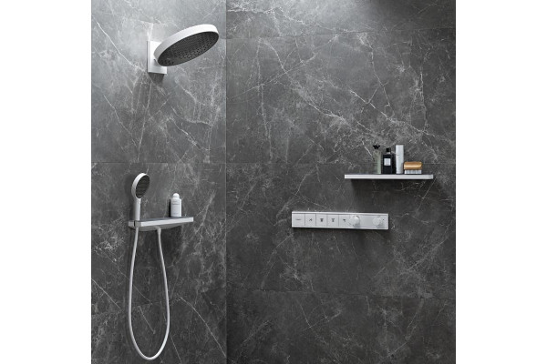Душевая лейка Hansgrohe Rainfinity 130 26865700 матовый белый штанга 25 см,  в современном стиле