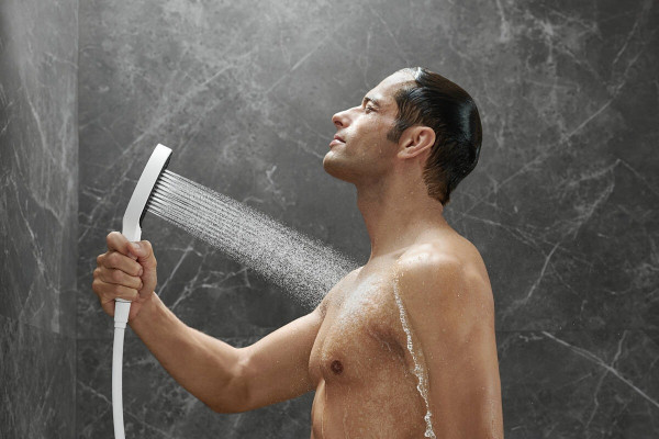 Душевая лейка Hansgrohe Rainfinity 130 26865700 матовый белый штанга 25 см,  в современном стиле